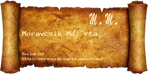Moravcsik Márta névjegykártya