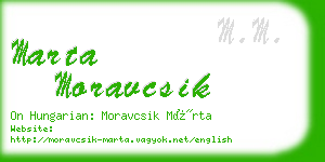 marta moravcsik business card